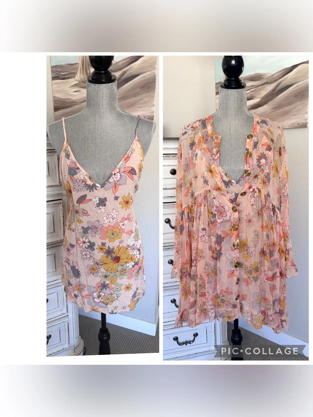 Free People Everything And More Floral Mini Dress Set Size S